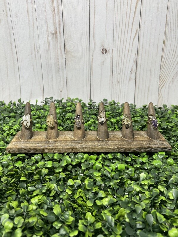 Copper Crystal Leaf Ring