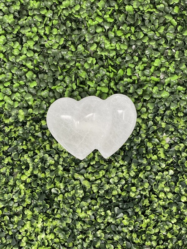 Duo Heart Selenite Bowl
