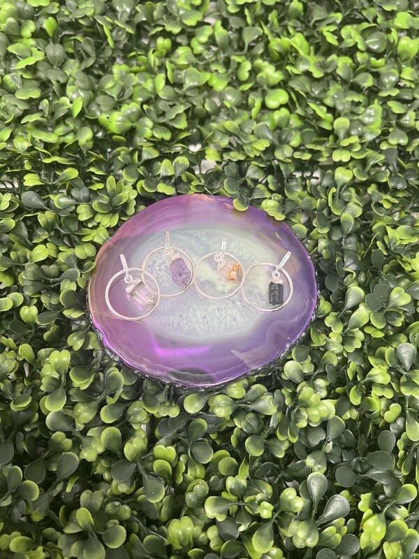 Crystal Dangle Hoop Pendant