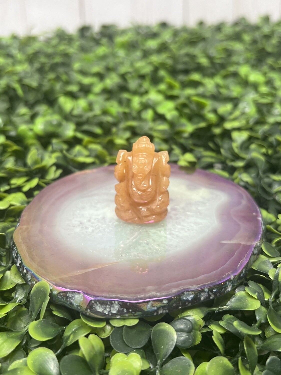 Crystal Ganesh Mini, Crystal: Orange Calcite