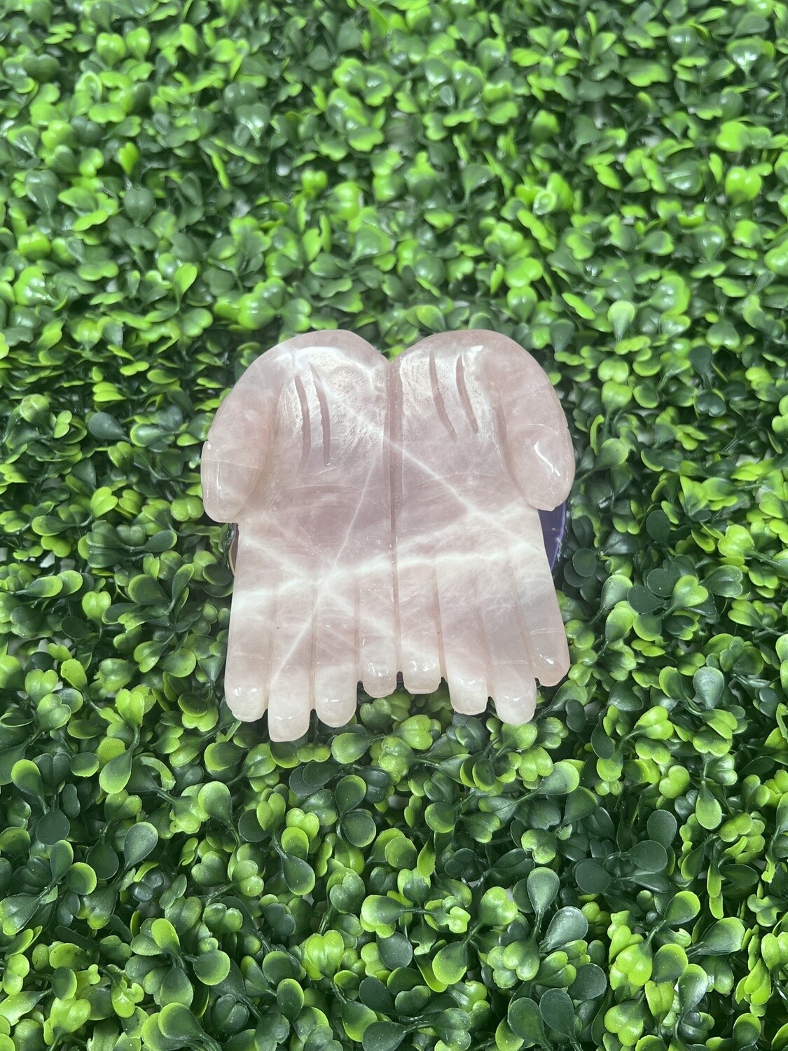 Crystal Hand 4&quot;, Crystal: Rose Quartz