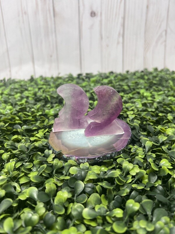 Crystal Moon Stand - Fluorite