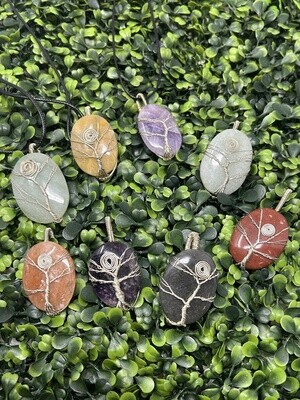 Crystal Oval Wrapped Pendant