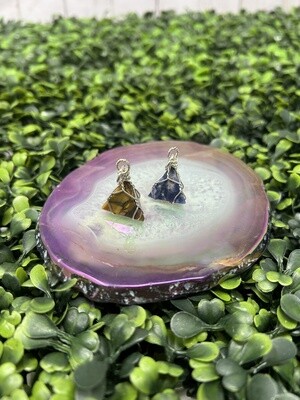 Crystal Pyramid Wrapped Pendant