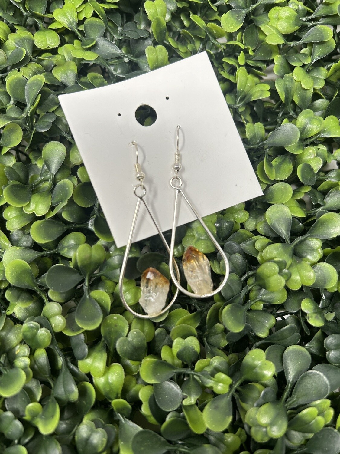 Tear Drop Crystal Hoop Earring, Crystal: Citrine
