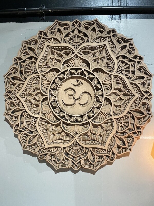 Wooden Mandala Om 24&quot;