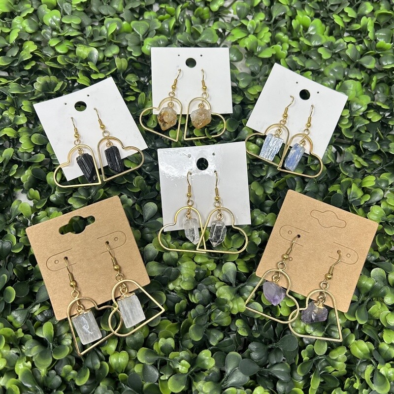 Heart Hoop Crystal Earrings