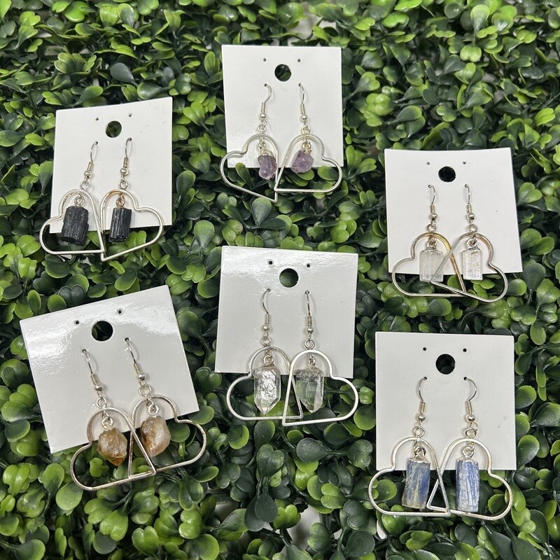 Heart Hoop Crystal Earrings