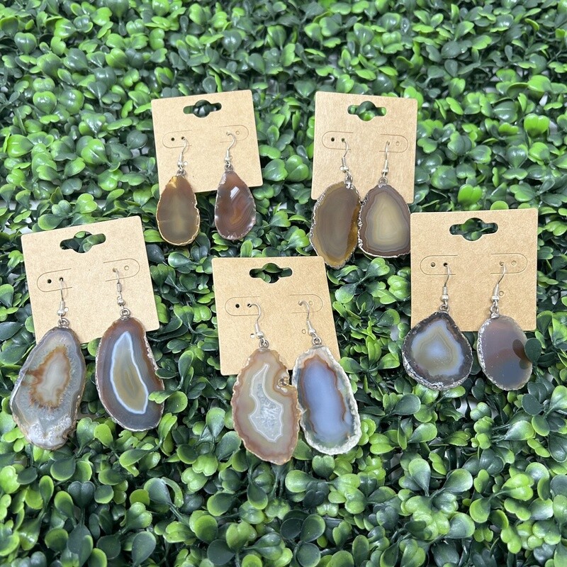 Agate Slice Earrings