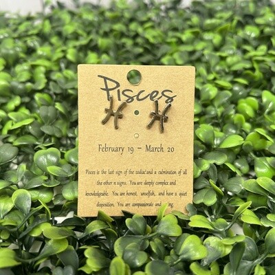 Zodiac Gold Stud Earring