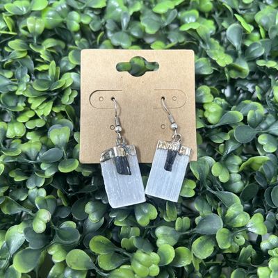 Selenite with Crystal Earring
