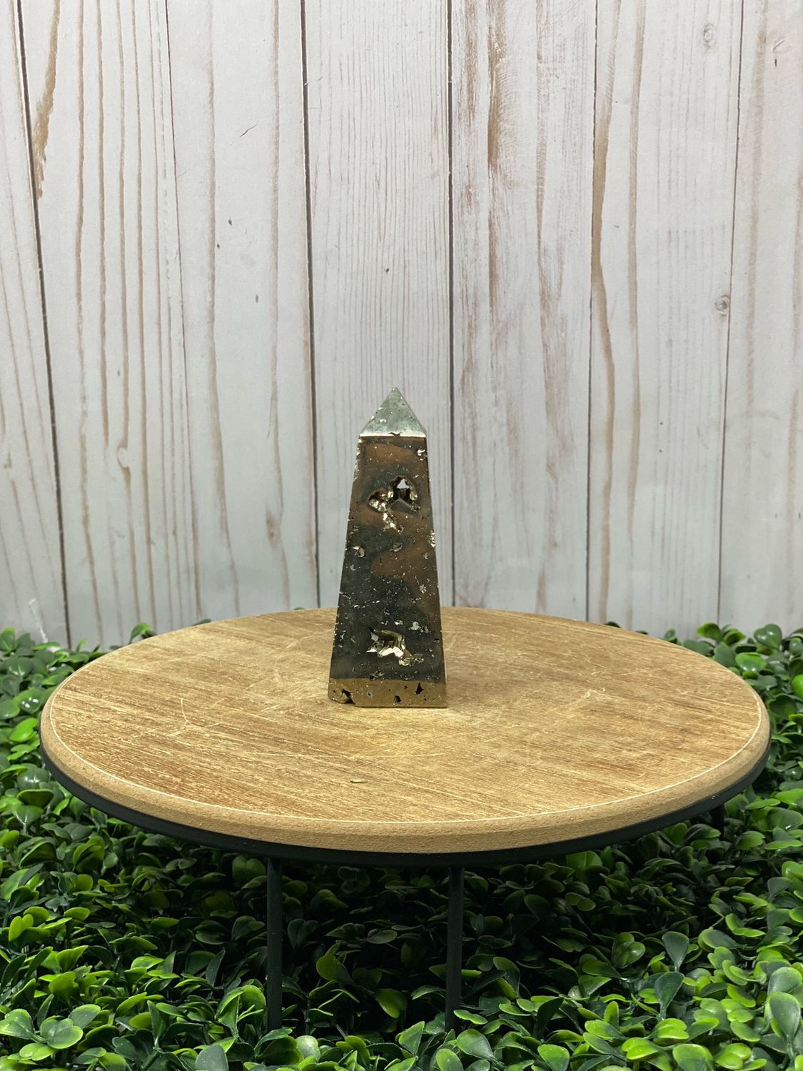 Pyrite Obelisk Druzy Tower 4&quot;