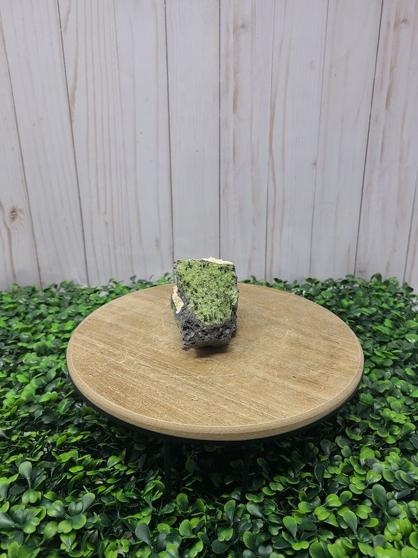 Raw Peridot on Matrix