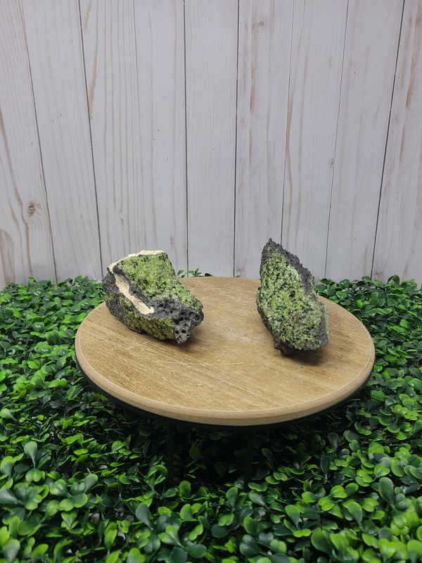 Raw Peridot on Matrix