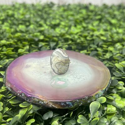 Crazy Lace Agate Adjustable Ring
