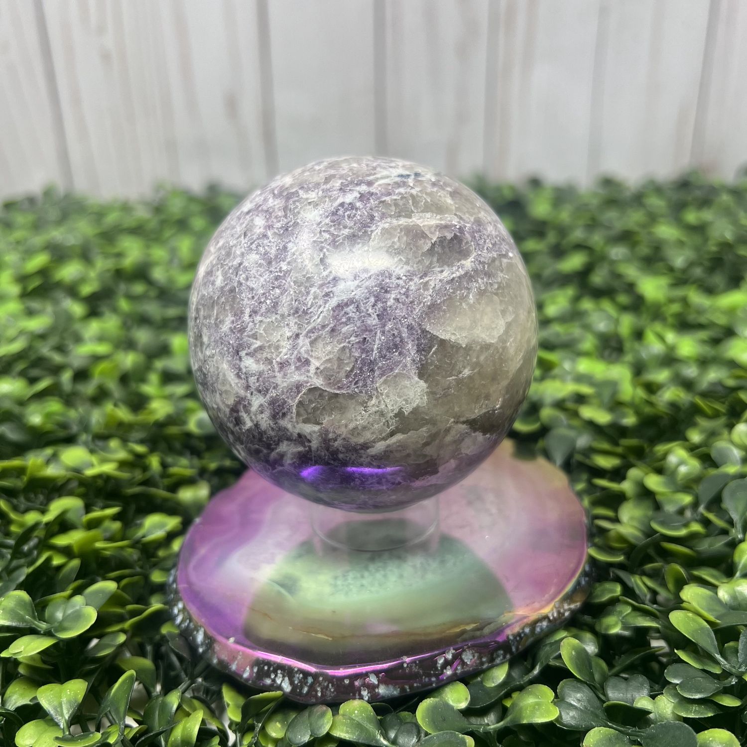 Lepidolite Sphere 3.5&quot;