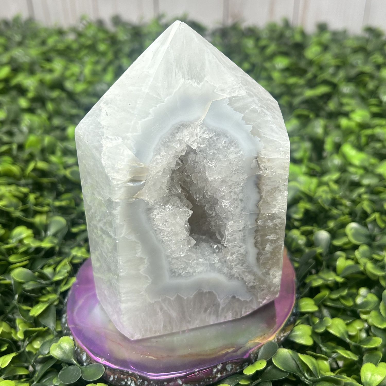 Druzy Agate Tower 4x2.5&quot;