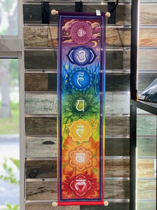 7 Chakra Rainbow Banner 6x24