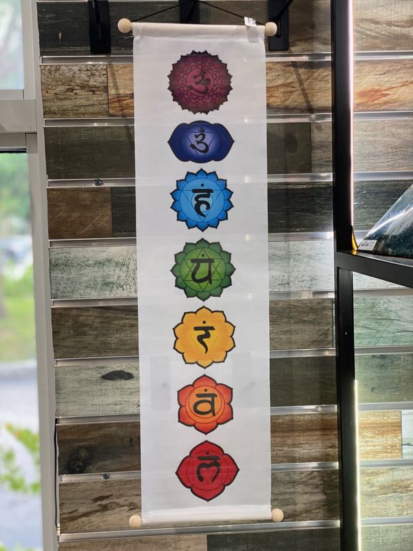 7 Chakra White Banner 6x24