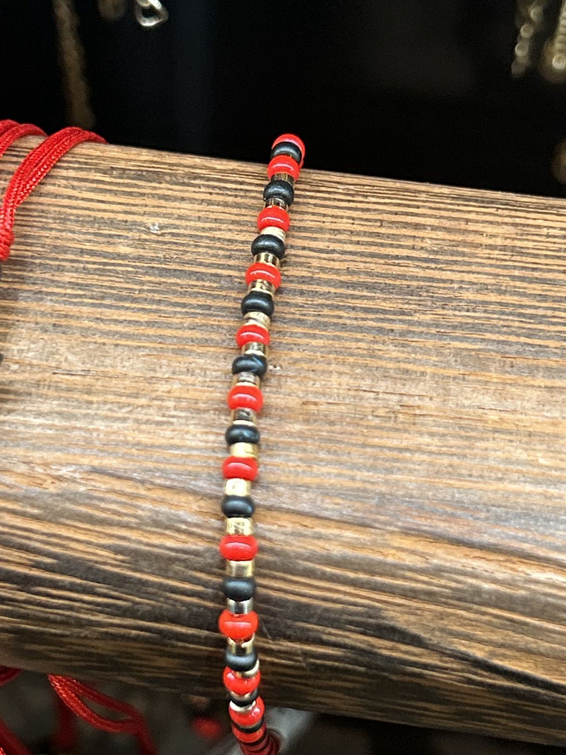 Red Black Gold Azabache Bracelet