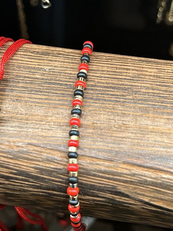 Red Black Gold Azabache Bracelet