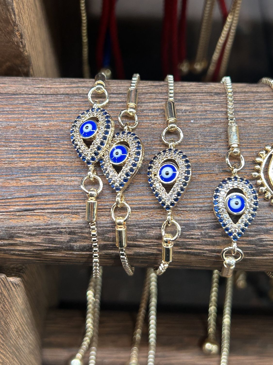 Evil Eye Tear Drop Gold Bracelet