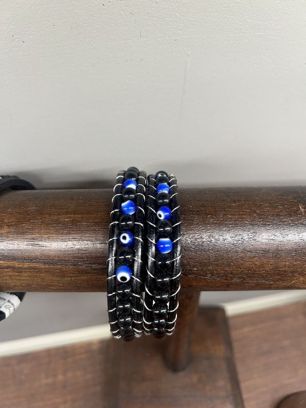 Evil Eye Leather Bracelet
