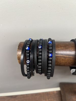Evil Eye Leather Bracelet