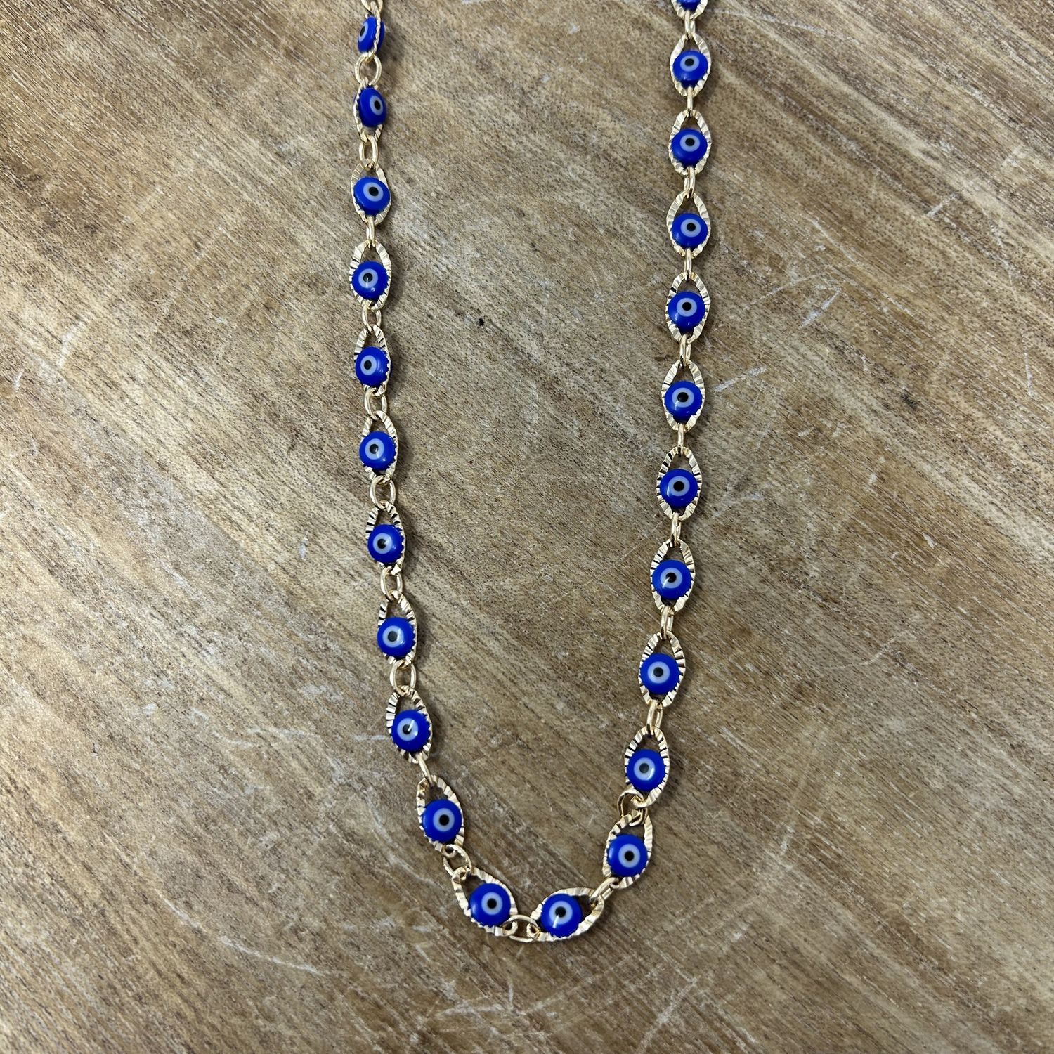 Evil Eye Gold &amp; Blue Eye Necklace