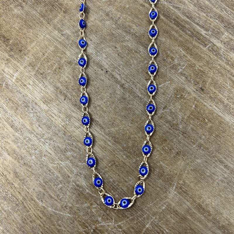 Evil Eye Gold &amp; Blue Eye Necklace