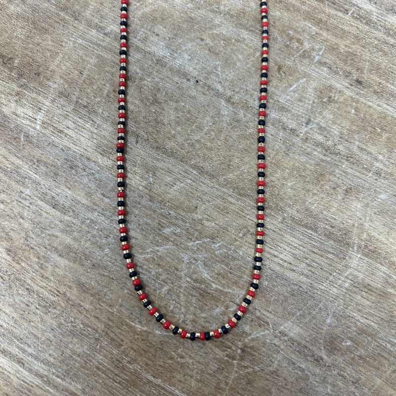 Red Black Gold Azabache Necklace