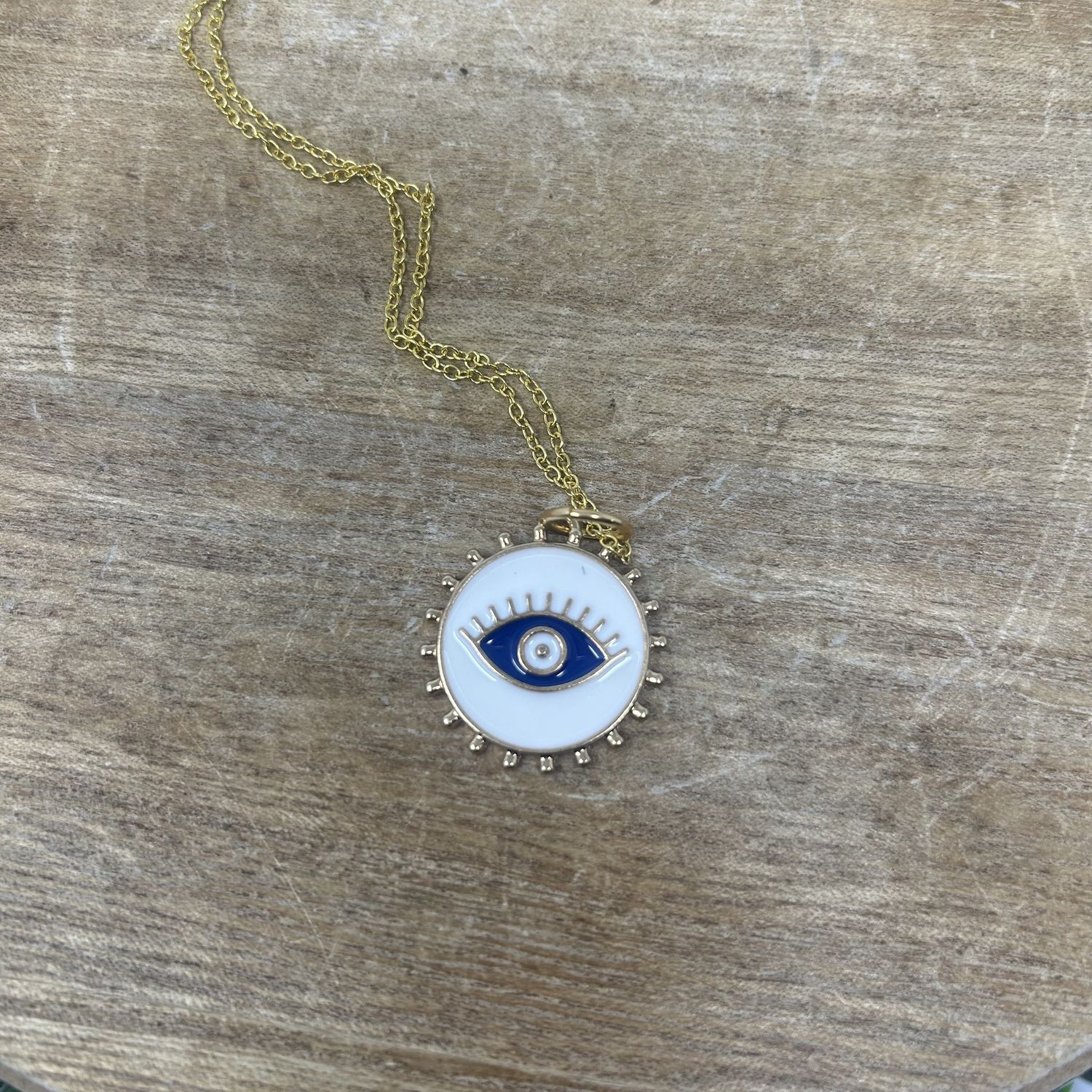 Evil Eye Enamel Necklace