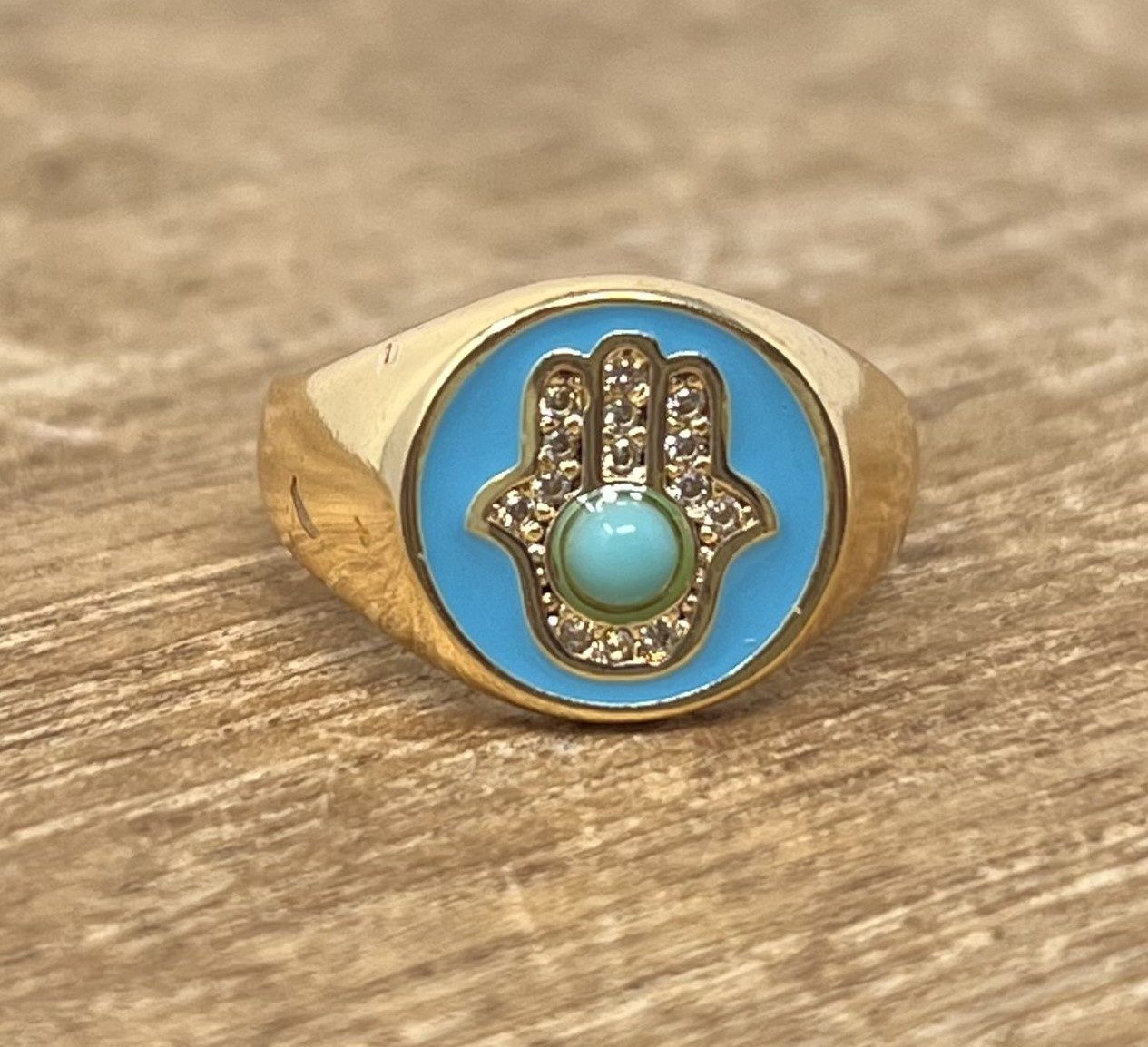 Evil Eye Hamsa Class Ring