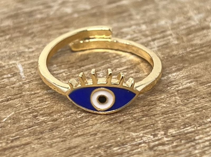 Evil Eye Eyelash Ring Gold