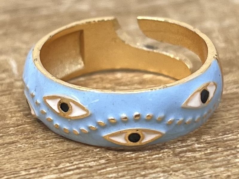 Thick Multi Eye Swirl Ring