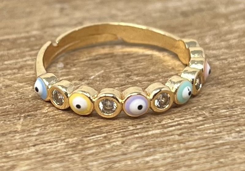 Circle Diamond Evil Eye Ring