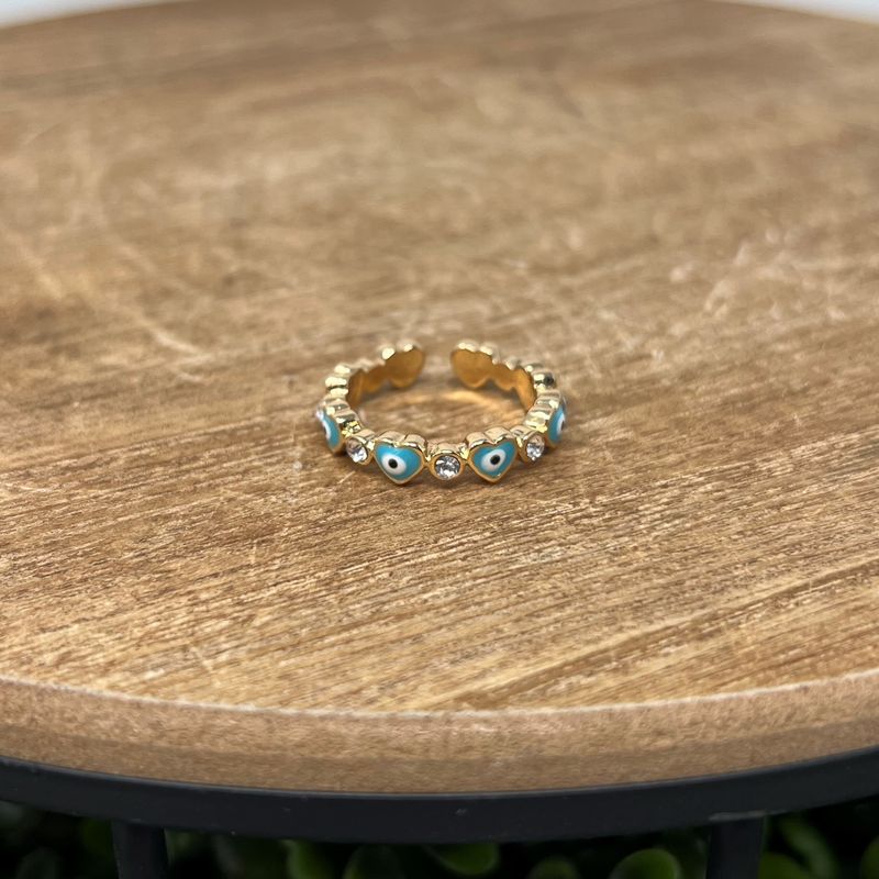 Evil Eye Heart Wrap Around Ring