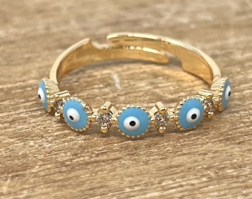 Evil Eye Diamond Space Ring