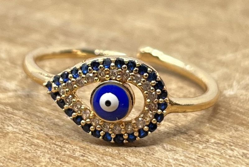 Oval Tear Drop Evil Eye Ring