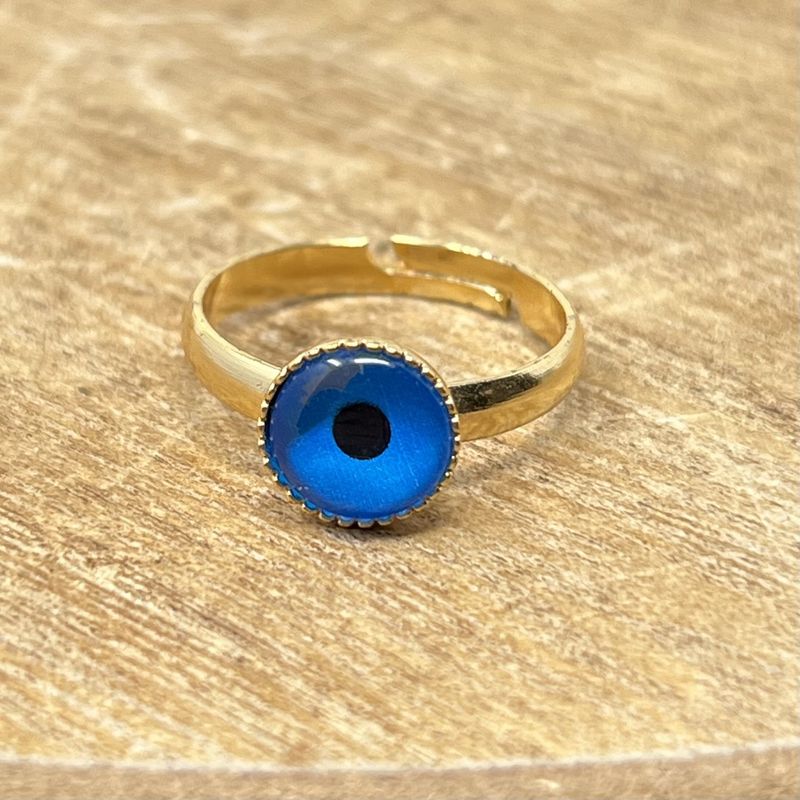 Solid Gold + Blue Eye Ring