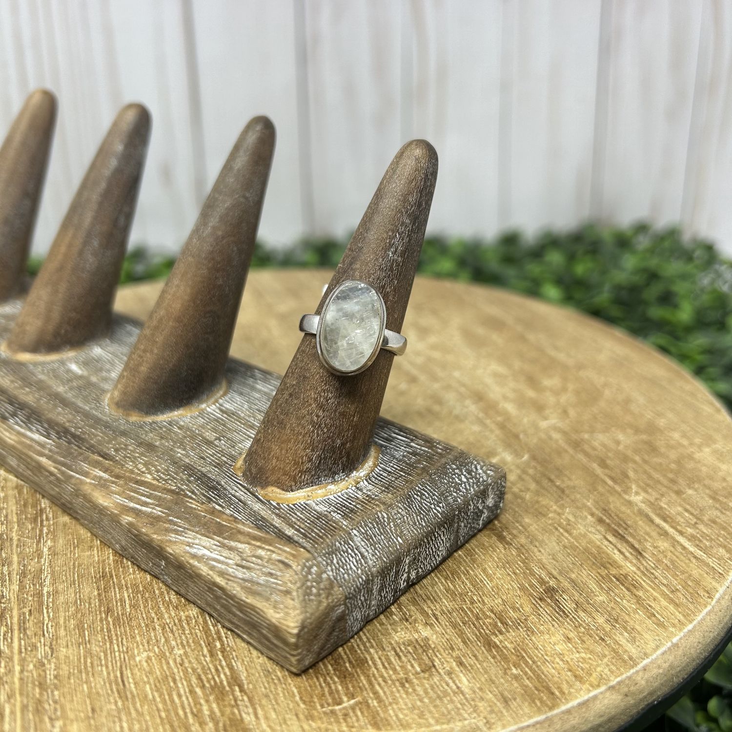 Rainbow Moonstone Druzy Ring