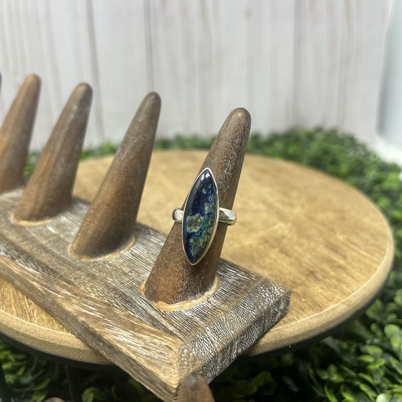 Azurite Marquise Adjustable Ring