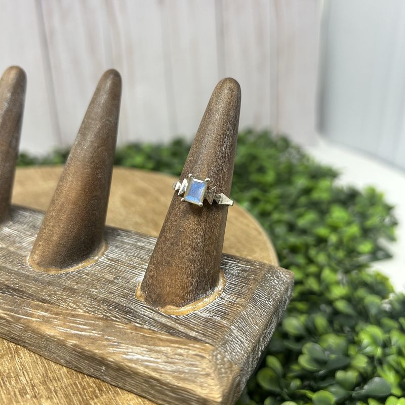 Labradorite Square Dainty Ring - 7