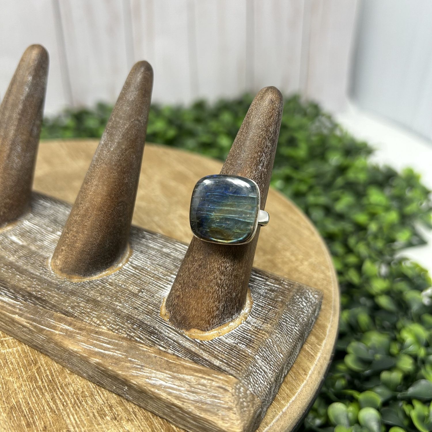Labradorite Square Ring - 9