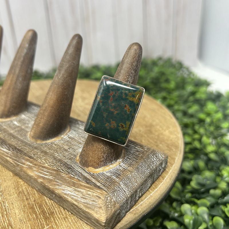 Bloodstone Adjustable Ring