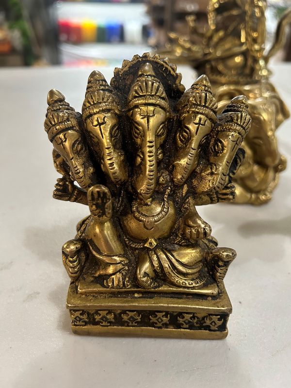 Brass Ganesh 5 Head Statue