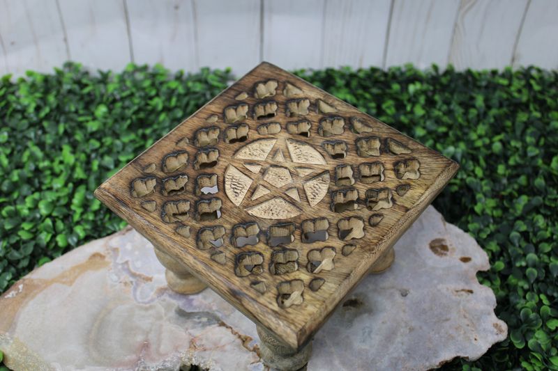 Wood Altar Table Pentacle