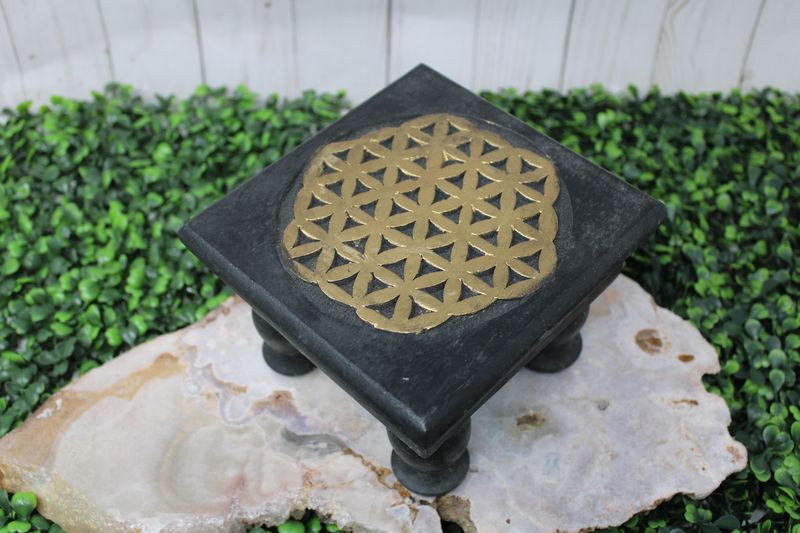 Wood Altar Table Flower of Life