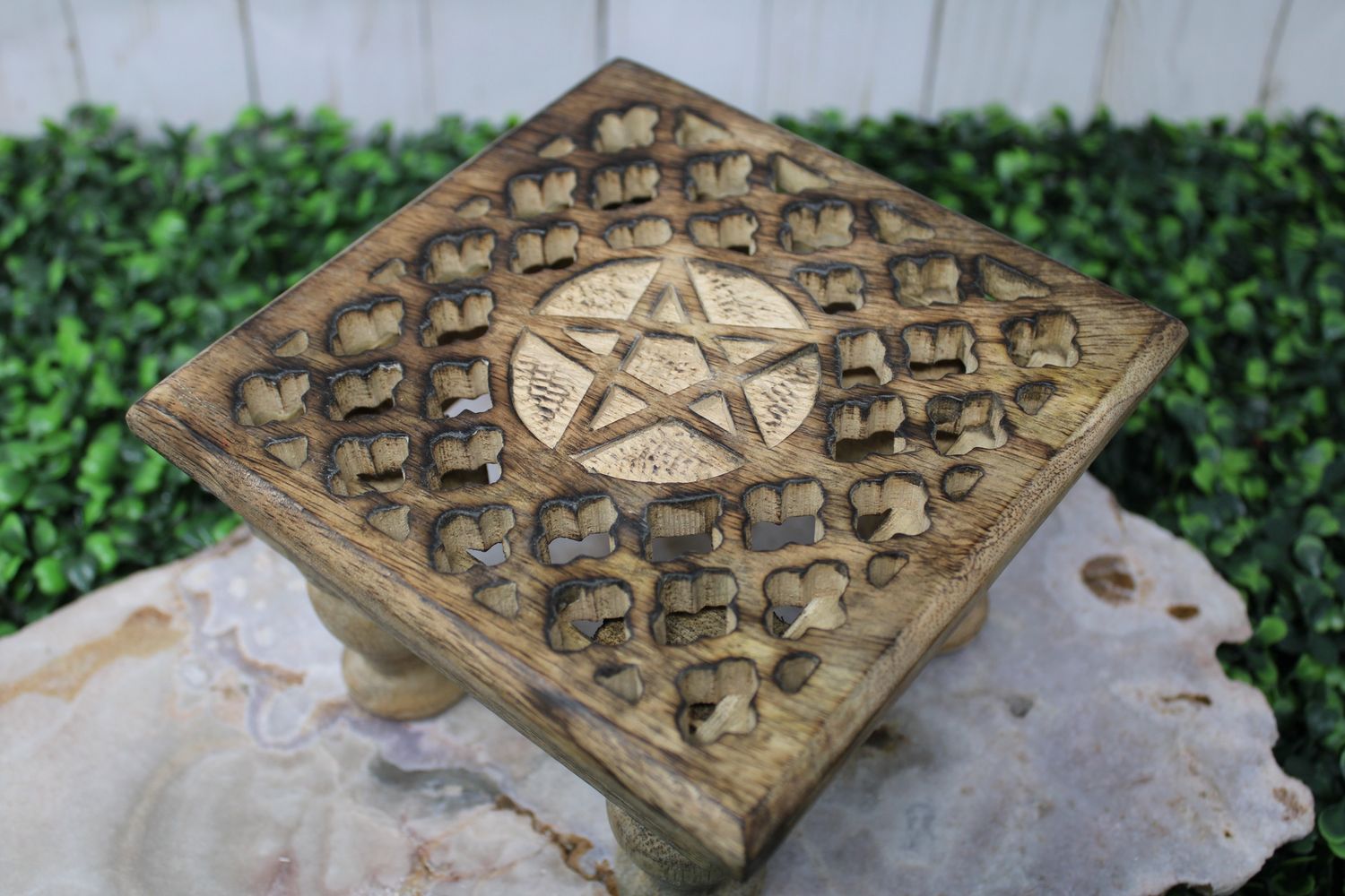 Wood Altar Table Pentacle, Colour: Wood