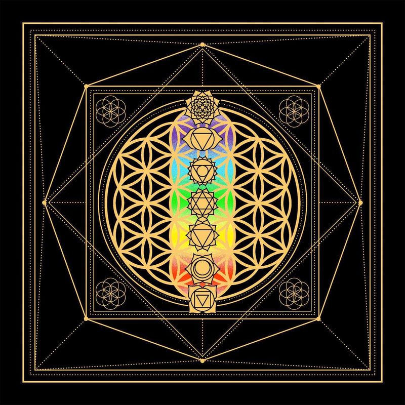 7 Chakra Flower of Life Altar Cloth